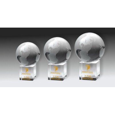 Globe on Base Optic Crystal Award (3-1/8")