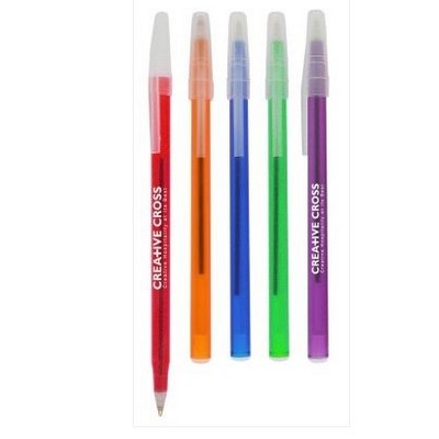 Belfast T Ballpoint Pen with Translucent Barrel and Cap Stick Pen