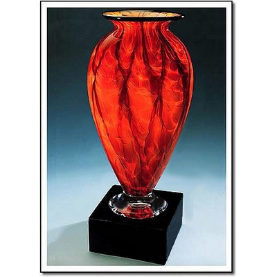 Diamond Blaze Mercury Glass Vase w/ Marble Base (4.25"x9.75")