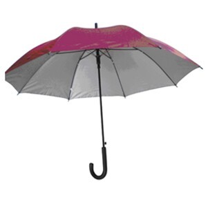 Umbrella w/ Silver Underside & Wood Shaft