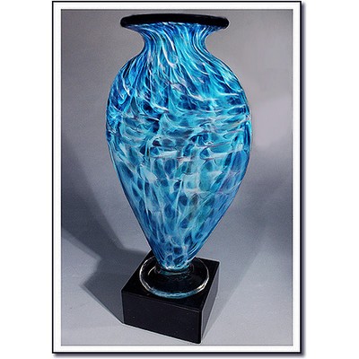 Tropic Rain Mercury Art Glass Vase w/o Marble Base (5"x10")