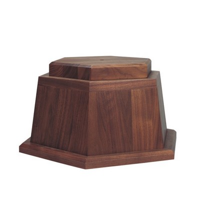 American Walnut Hexagon Base 8 1/4"H