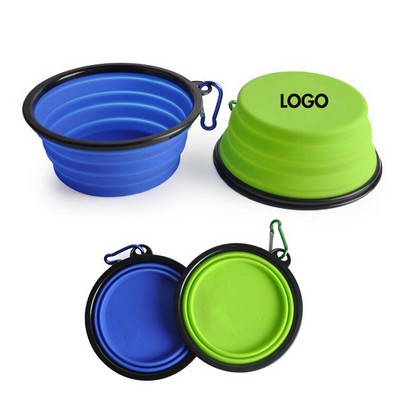 Large Collapsible Silicone Pet Bowl w/Carabiner