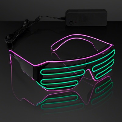 Slotted EL Wire Shades - Pink & Green - BLANK