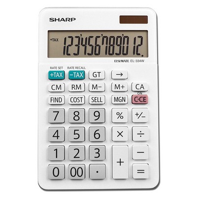 Sharp® EL334WB Semi-Desktop Basic Calculator
