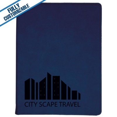 Blue Leatherette - 9.5X12" Portfolio With Notepad