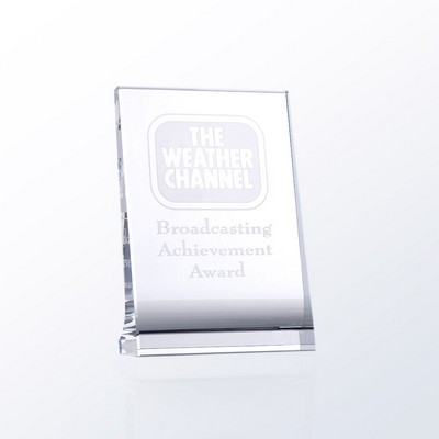 Vertical Plaque Optic Crystal Award - Large