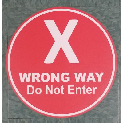 Wrong Way Stock Carpet Decal Small