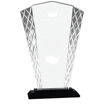9 1/2" Fan Accent Glass on Black Base