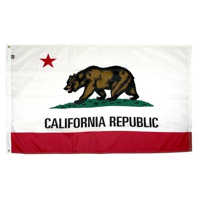 California Indoor Parade Flag w/Pole Hem And Fringe (3'x5')