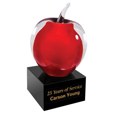 Glass Apple with Base Art Glass