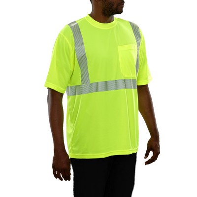 Reflective Apparel™ Birdseye® Hi-Vis Short Sleeve Shirt w/Pocket Reflective/Fluorescent Yellow-Green