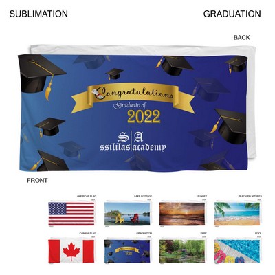 Stock Design Sublimated, Absorbent Microfiber Dri-Lite Terry Beach, Shower Towel, (30"x60")