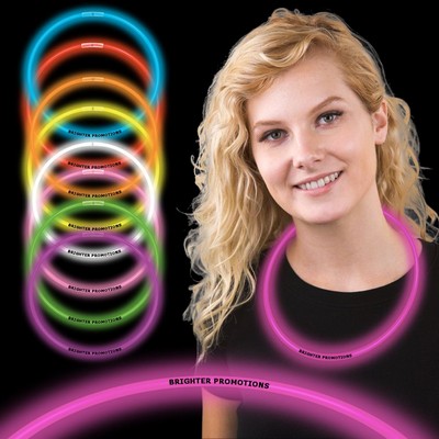22" Single Color Superior Pink Glow Necklace(Pad Printed)