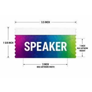 Sublimated name badge ribbon, badge ribbon, badges