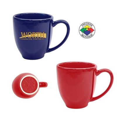 16 oz Red USA made Vitrified Bistro Mug - Dishwasher Safe - Presicion Spot Color