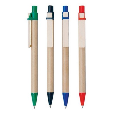 Recycled Paper Pen w/Wood Clip