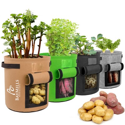 4 Gallon Garden Vegetables Planter Bags with Handles Harvest Window and Plant Label Pocket
