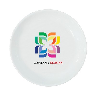8" White Melamine Flat Dinner Plate