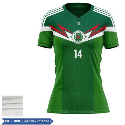 Women's Sublimation Soccer Jersey - 180G Spandex Interlock