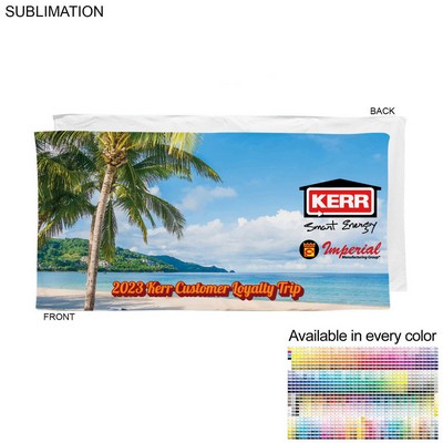 Heaviest Weight, Plush Velour Terry Cotton Blend Beach Towel, Sublimated Logo Edge to Edge (30"x60")
