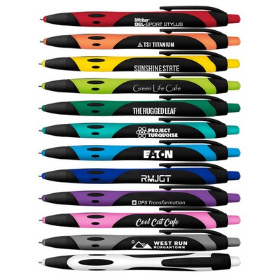 iWriter Gel Sport Soft Touch Rubberized Hybrid Ink Gel Pen with Stylus