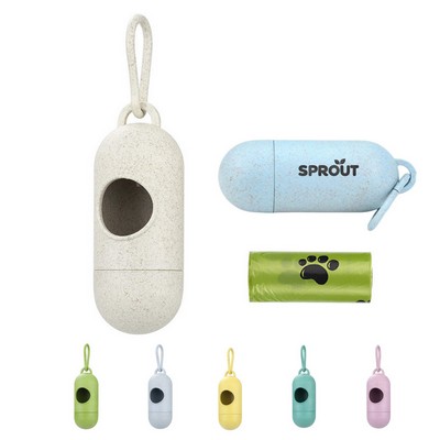 Dog Trash Bag with Wheat Straw Dispenser