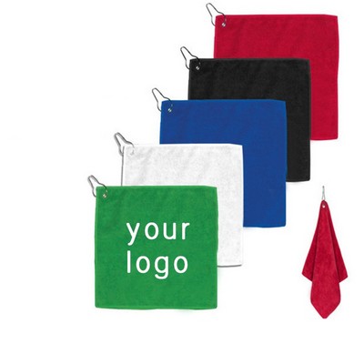 Custom Microfiber Golf Towel with Hook 12" x 12"