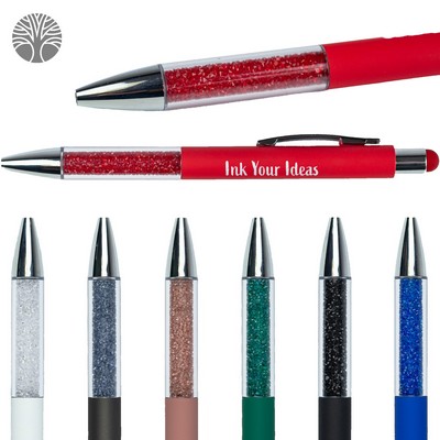 Recycled Glitter Grip Stylus Pen