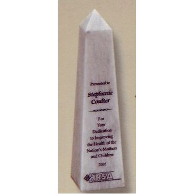 16" White Marble Obelisk Award