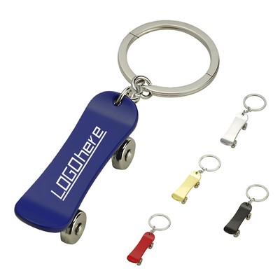Zinc Alloy Metal Skateboard Keychain Fidget Toy