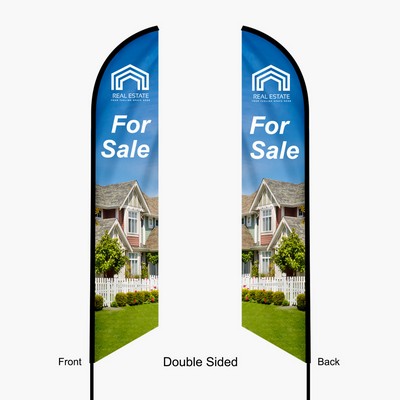 18' Feather Angled Flag Double Sided