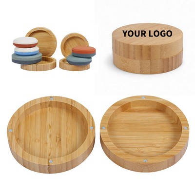 Bamboo Salt Rimmer Box With Magnetic Swivel Lid 5.5"