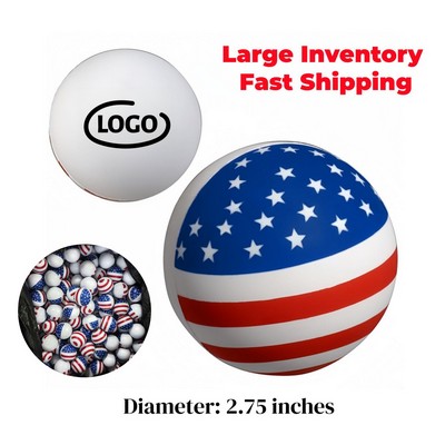 2.75" D Round Shaped Stress Reliever With Flag Design