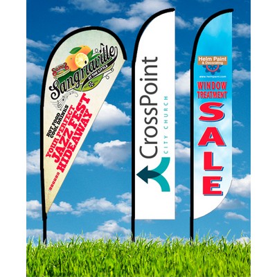 Zoom2 9' Feather/Teardrop Flag Kit, 1 Sided X-Base