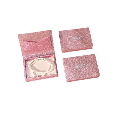 Book Style Sleek Magnetic Flip Cardboard Jewelry Box