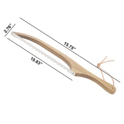 15 3/4" Pine Wood 420 Stainless Steel Bread Saw