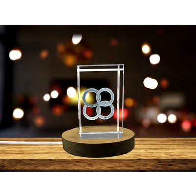 3D Engraved Crystal Sculpture of Athletic Floor Markings