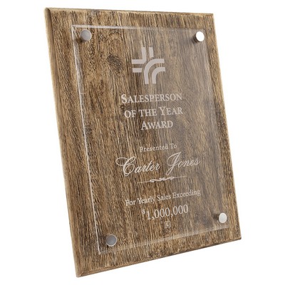 Barnwood Floating Acrylic Plaque, 10 1/2 x 13"