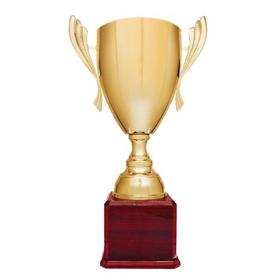 Metal Cup Trophy on Rosewood Royal Piano Finish Base - ACU19
