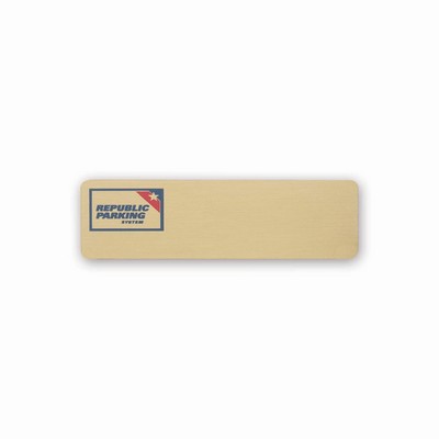 Brass Badge Screened Logo (1.00" x 3.00" Inches)