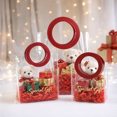 PVC Transparent Reusable Gift Bag W/ Round Handle
