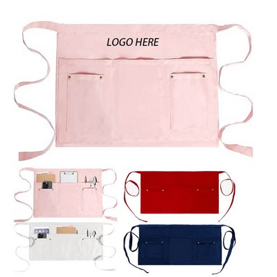 Restaurant Aprons w/ Custom Logo Full Length Apron 3 Pockets