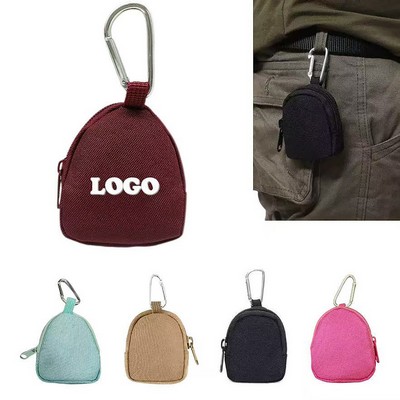 Mini Canvas Pouch With Carabiner