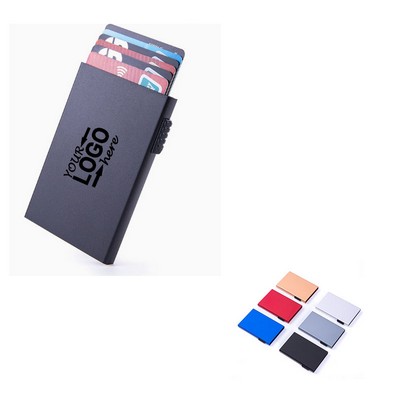 RFID Blocking Aluminum Wallet Slim Pop Up Card Case