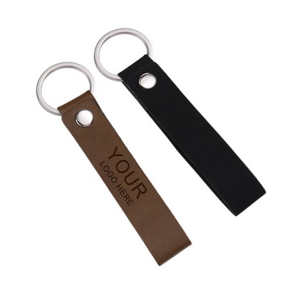 Leather Keychain Durable Metal Ring