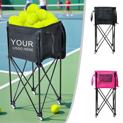 Foldable Tennis Ball Cart Steel Oxford Portable RollingFoldable Tennis Ball Cart Steel Oxford Portab