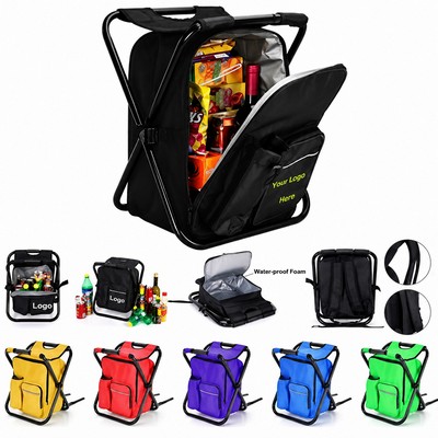 Outdoor Cooler Chair Backpack stool collapsible seat