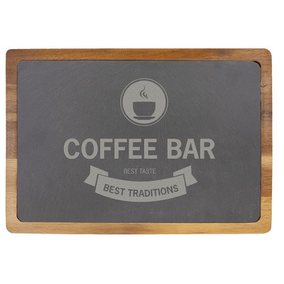 13.00 x 9.00 Acacia Wood and Slate Cutting Board
