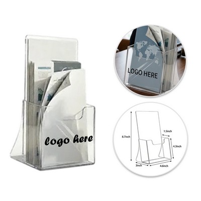 Clear Acrylic Crystal Brochure Display Stand Holder(OCEAN)